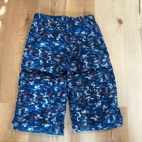 L.L. Bean Boy's Snow Pants Glacier Summit Ink Blue Geo Ski Pants Sz 14 - Picture 3 of 15